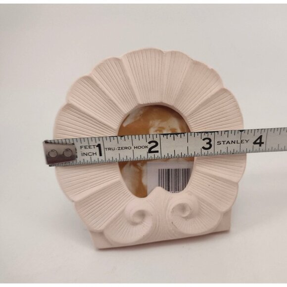 Small Vintage Ornate Ceramic Oval Picture Frame 3.5" X 3.5" With Easel Stand - Picture 5 of 6